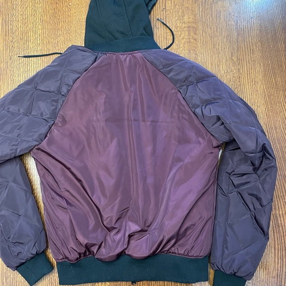 American Rag men’s burgundy hooded bomber jacket small - Picture 12 of 13